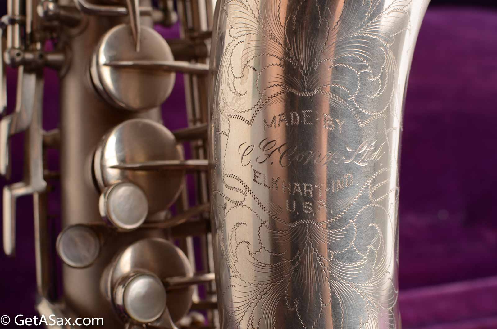 Conn F Mezzo Soprano Saxophone Near Mint Original Silver Plate!