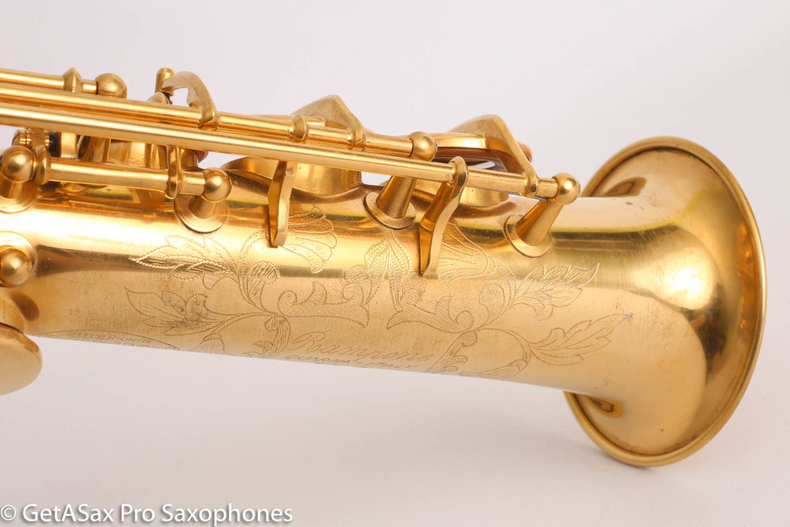 Rampone and Cazzani R1 Jazz Soprano Saxophone Gold Plate Near Mint High