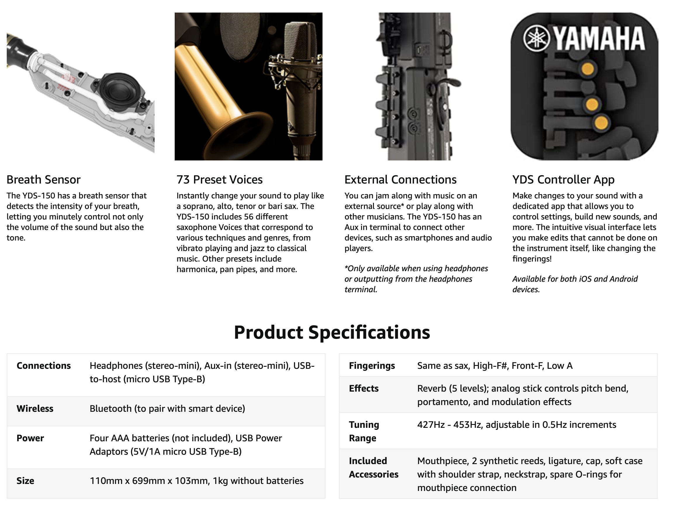 Yamaha YDS-150 electronic saxophone lets you play anywhere & control the  volume » Gadget Flow